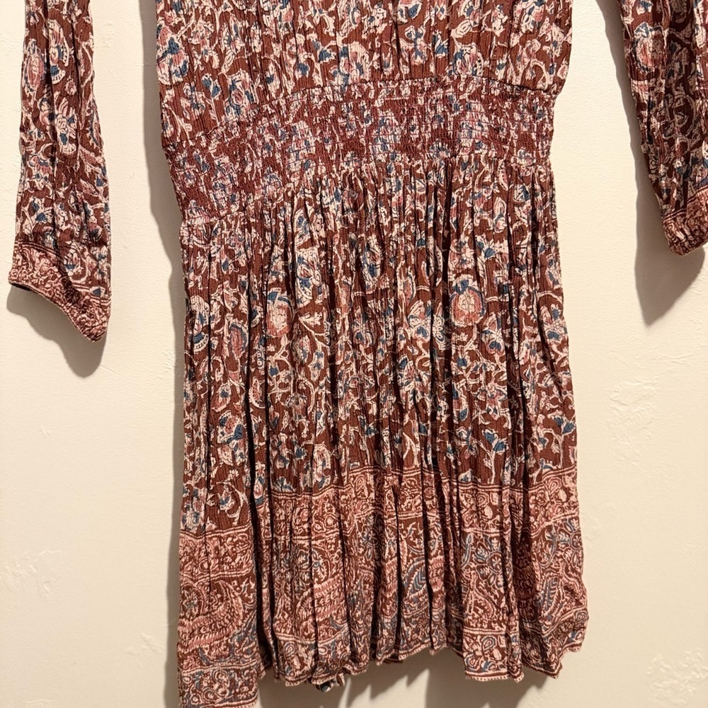 FAHERTY | Montara Long Sleeve Dress Merlot Bordeaux Floral Dress Women’s Size XS - Picture 15 of 15